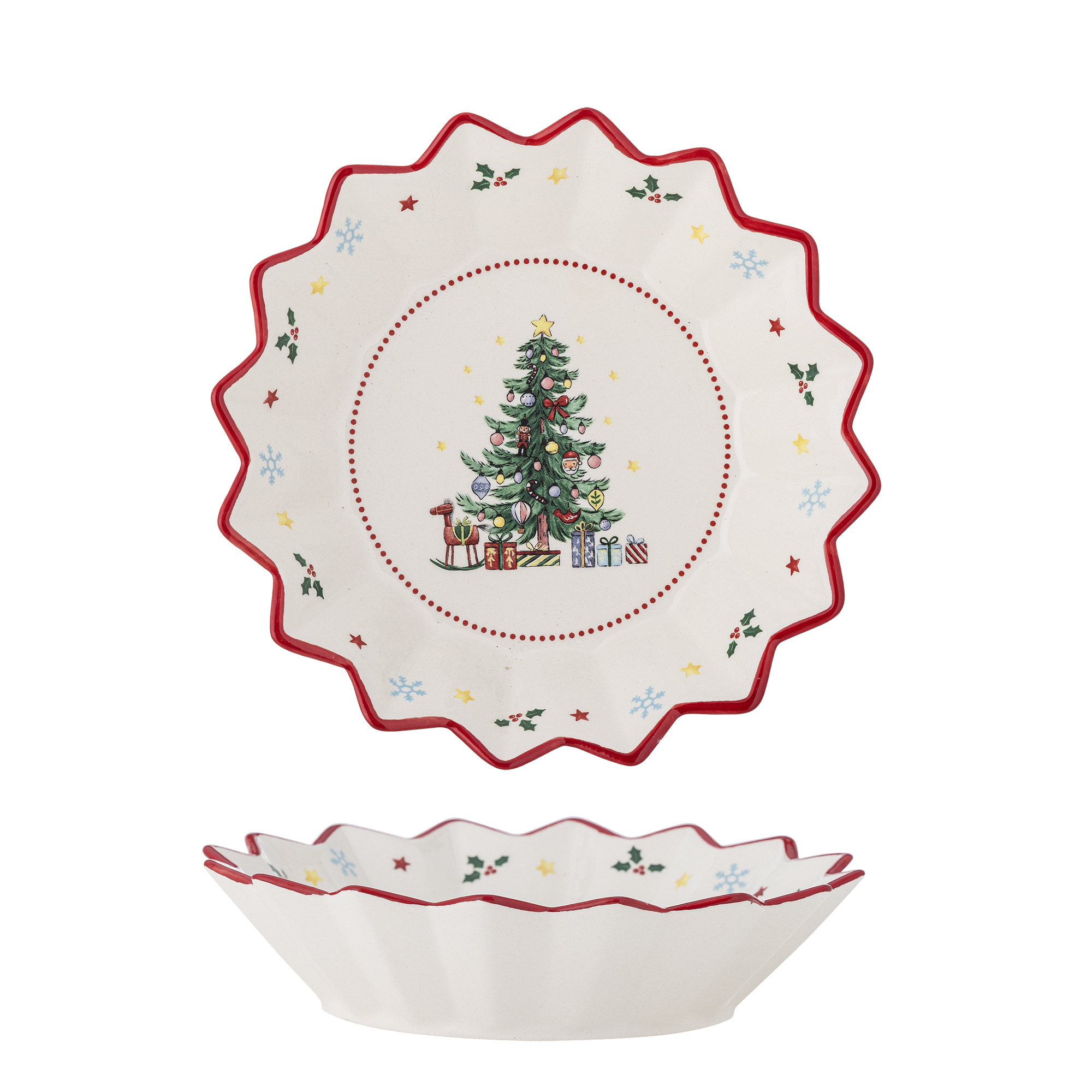 Bloomingville - Naive Skål, Rød, Keramik, D20xH4 cm