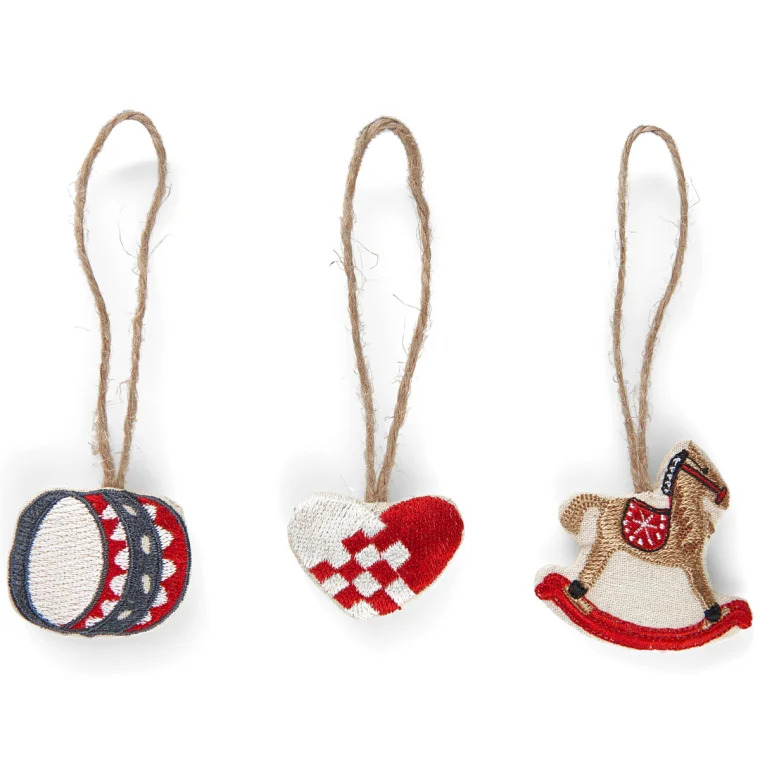 Langkilde & Søn -  Julepynt, klassiske motiver. Hjerte, Gyngehest, Tromme