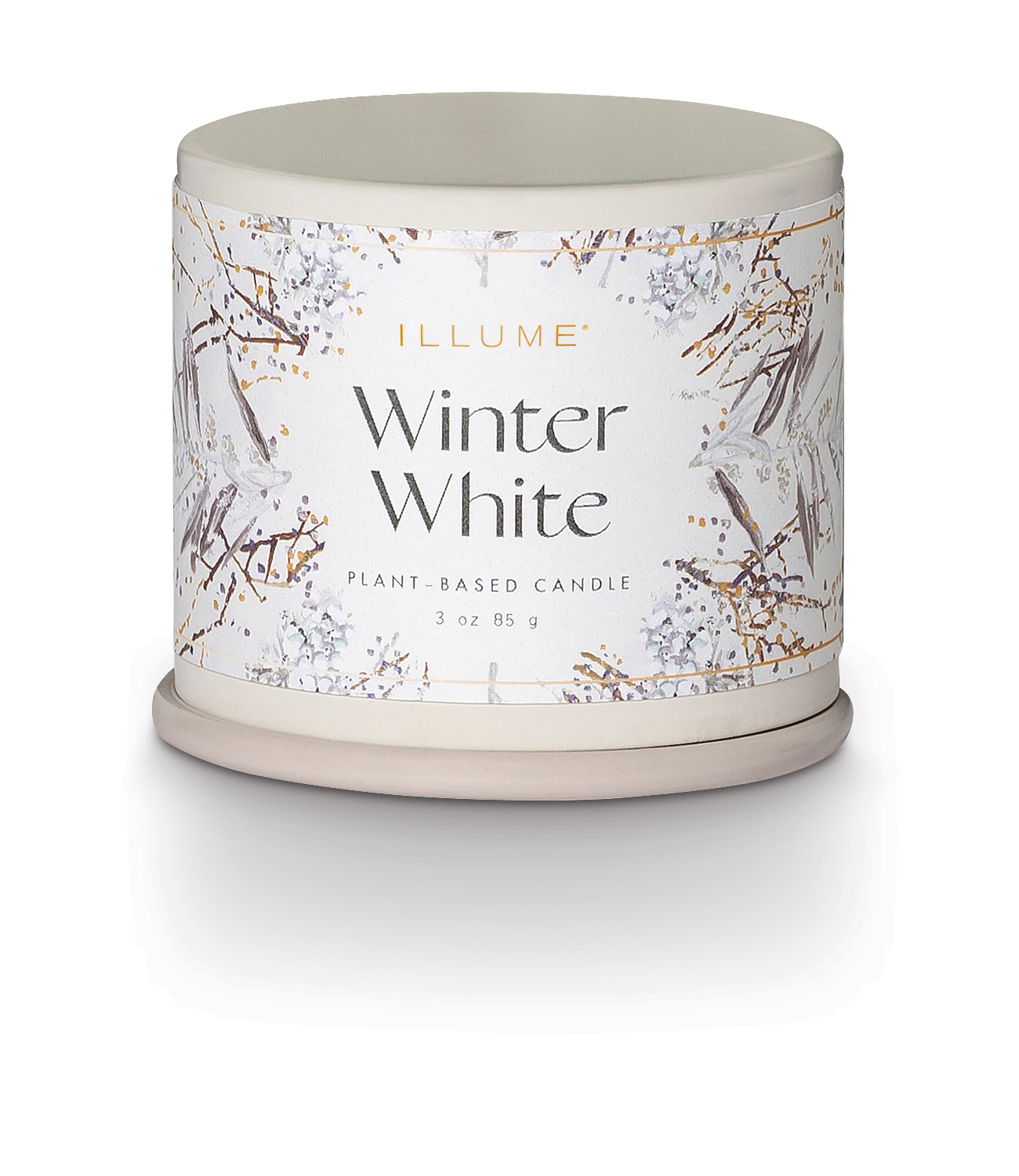 Bloomingville - Winter White Demi Vanity Tin Duftlys, Hvid,, 85 G. - 20 Hours - D6,5xH5,7 cm