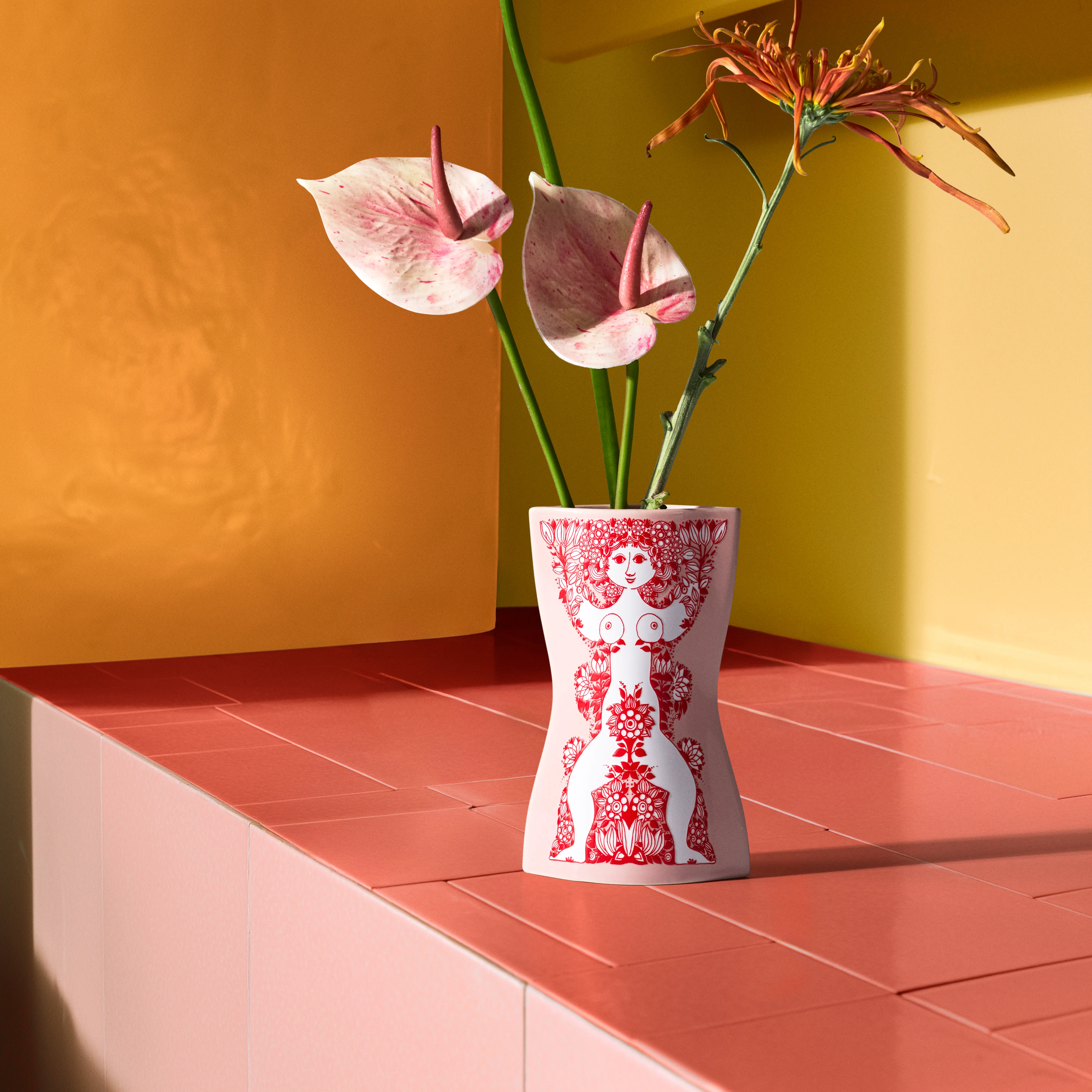 Wiinblad Nina Vase H16.5 cm pink/rød