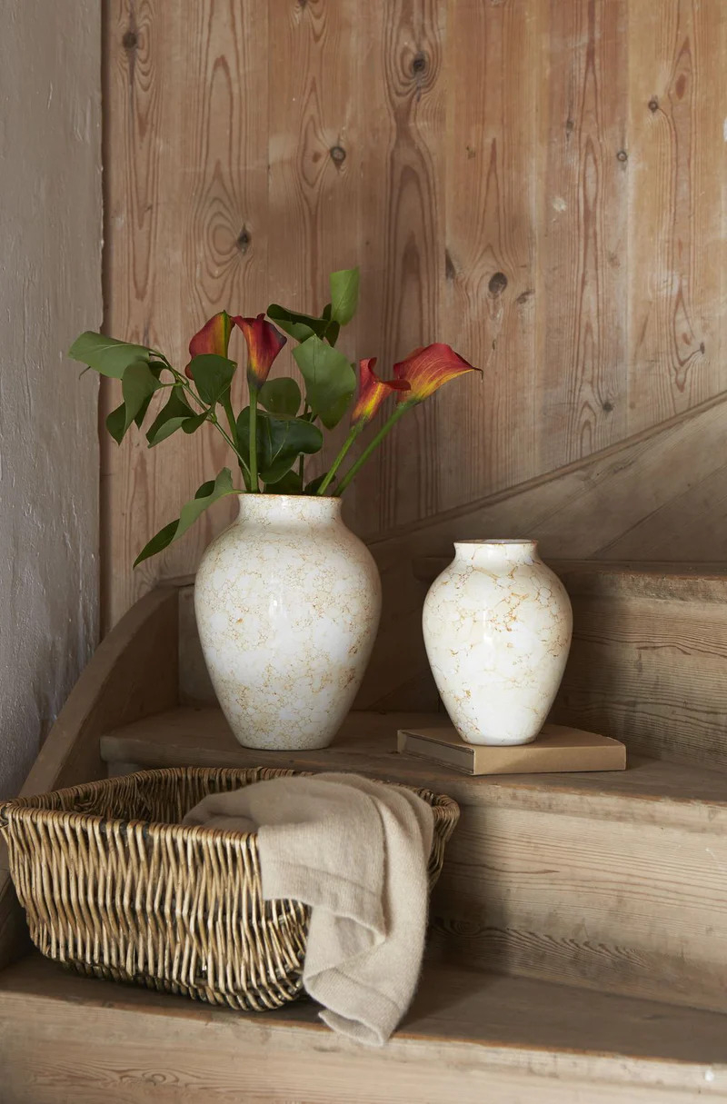 Knabstrup, vase, Natura, kalk/brun, 20 cm