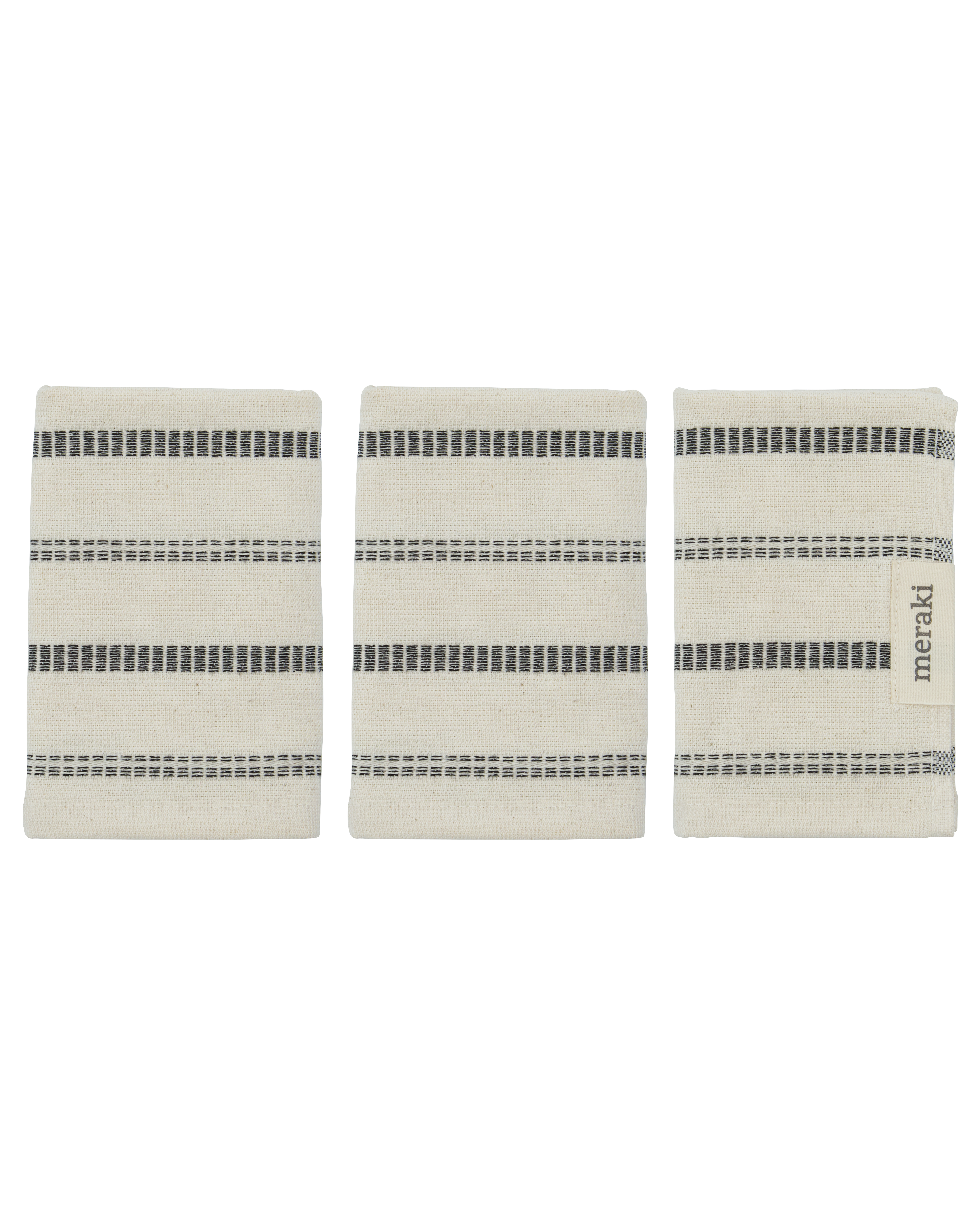 Meraki - Vaskeklud, True, Råhvid, Sort, 3 stk