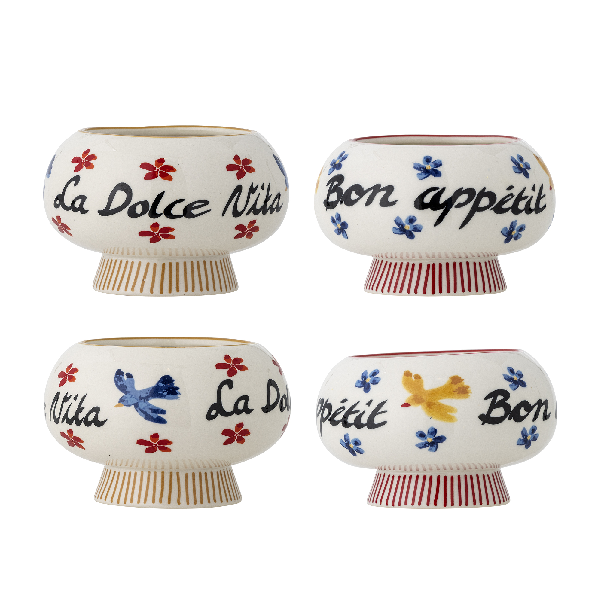 Bloomingville - Lindsay Skål, Multifarvet, Stentøj, D13xH9 cm, Set of 4