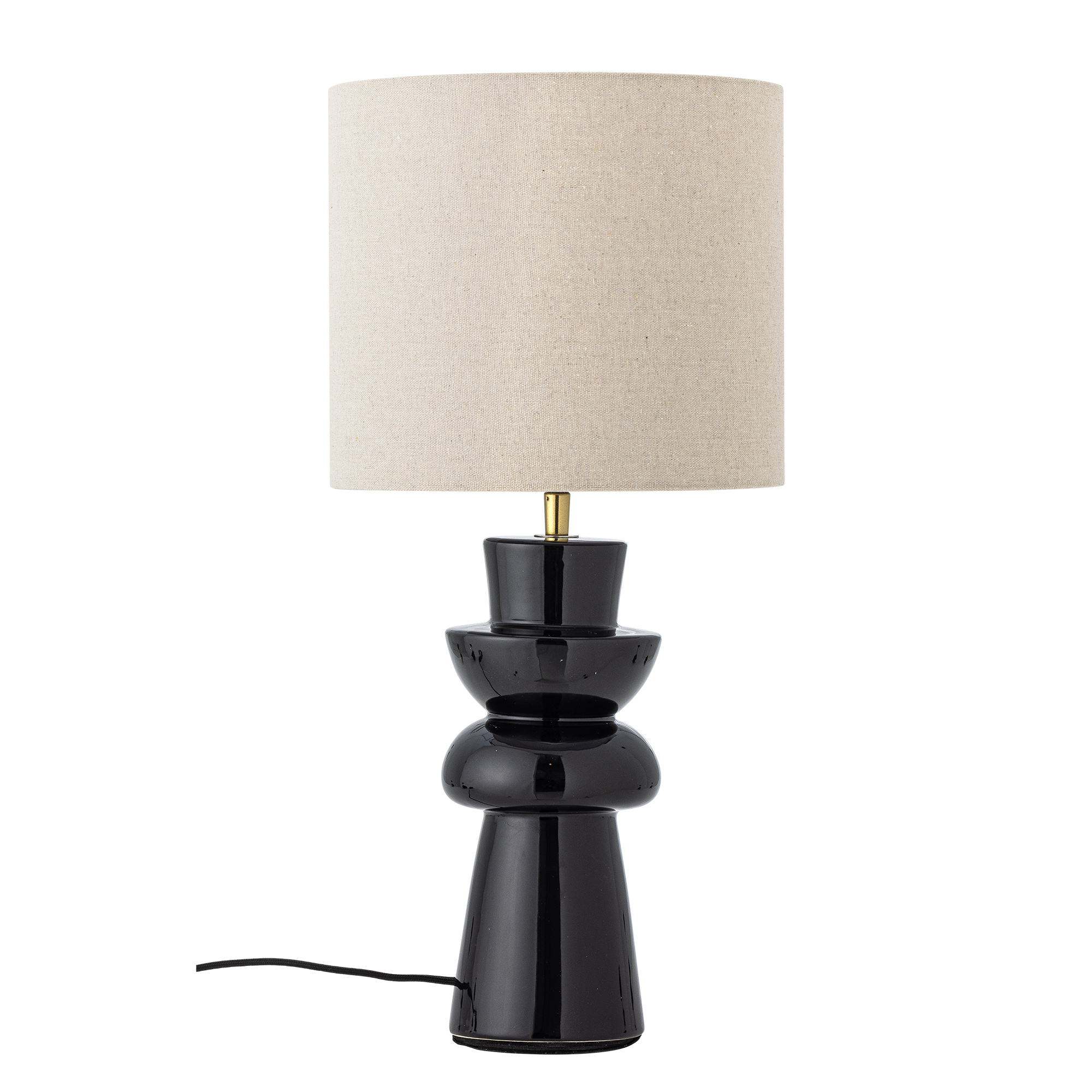 Bloomingville - Lio Bordlampe, Sort, Stentøj, D25xH53 cm