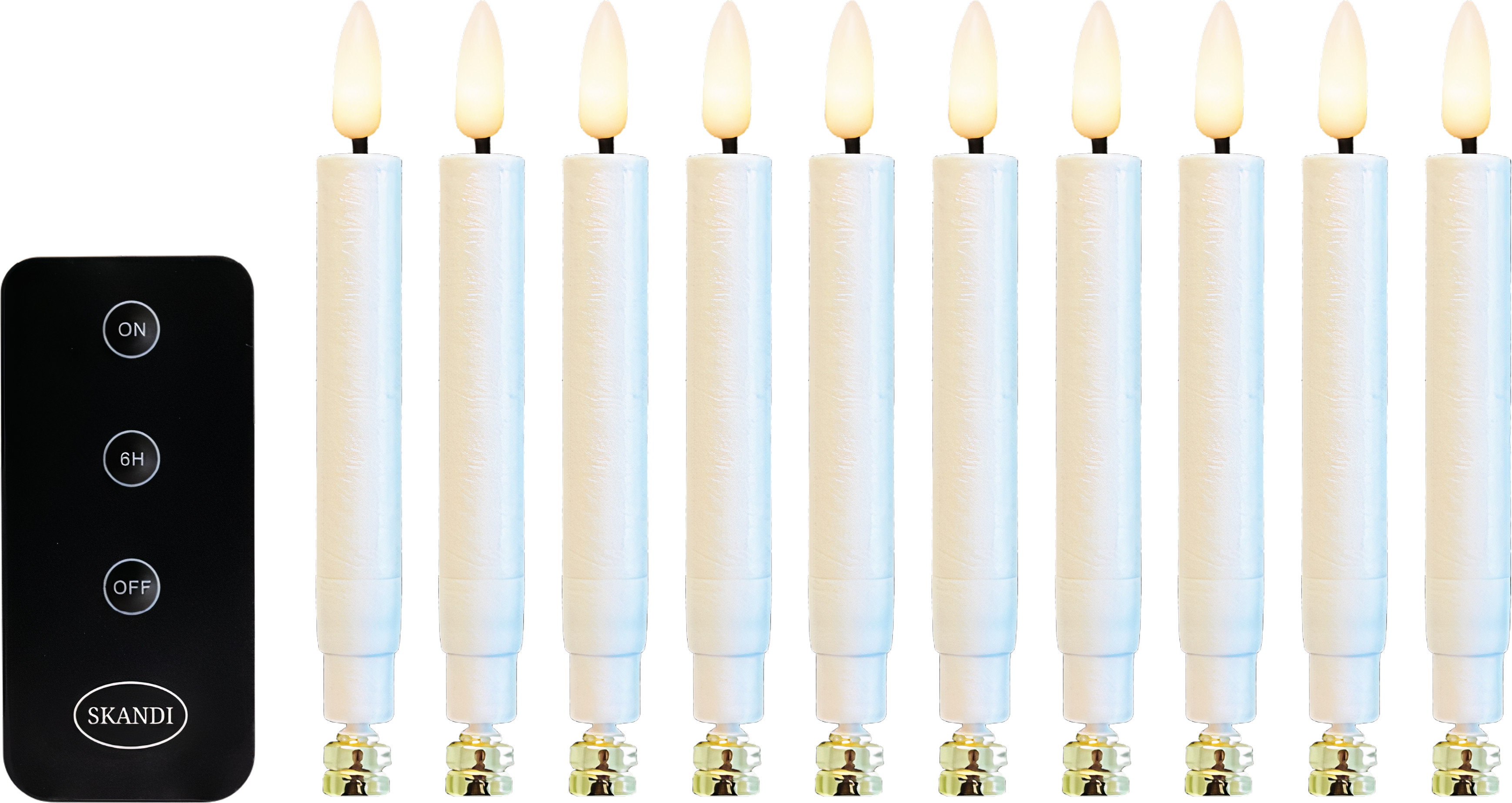 Skandi LED Juletræslys - 10 stk med fjernbetjening