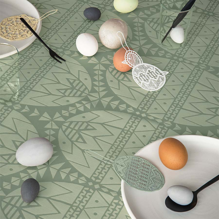 Påske Damaskdug lys grøn 150x270 cm Påske Damaskdug lys grøn 150x270 cm