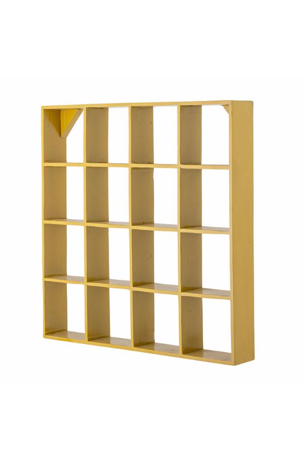 Bloomingville - Bekka Hylde, Gul, Genanvendt Træ 70x70 cm