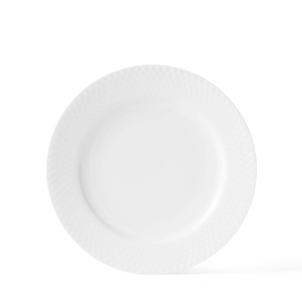 Rhombe Tallerken Ø21 cm hvid porcelæn