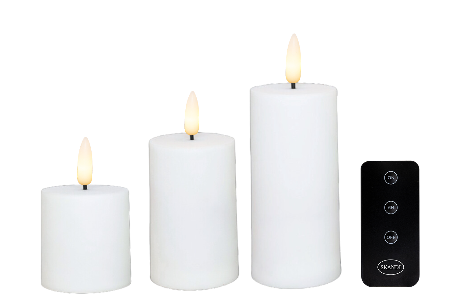 Skandi - LED Bloklys Sæt - Ø5,2cm - Udendørs - Hvid