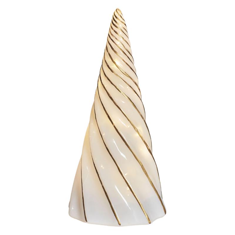 Sirius - Vilma Træ, Hvid/Guld, Ø11.5 x H23.5 cm billede