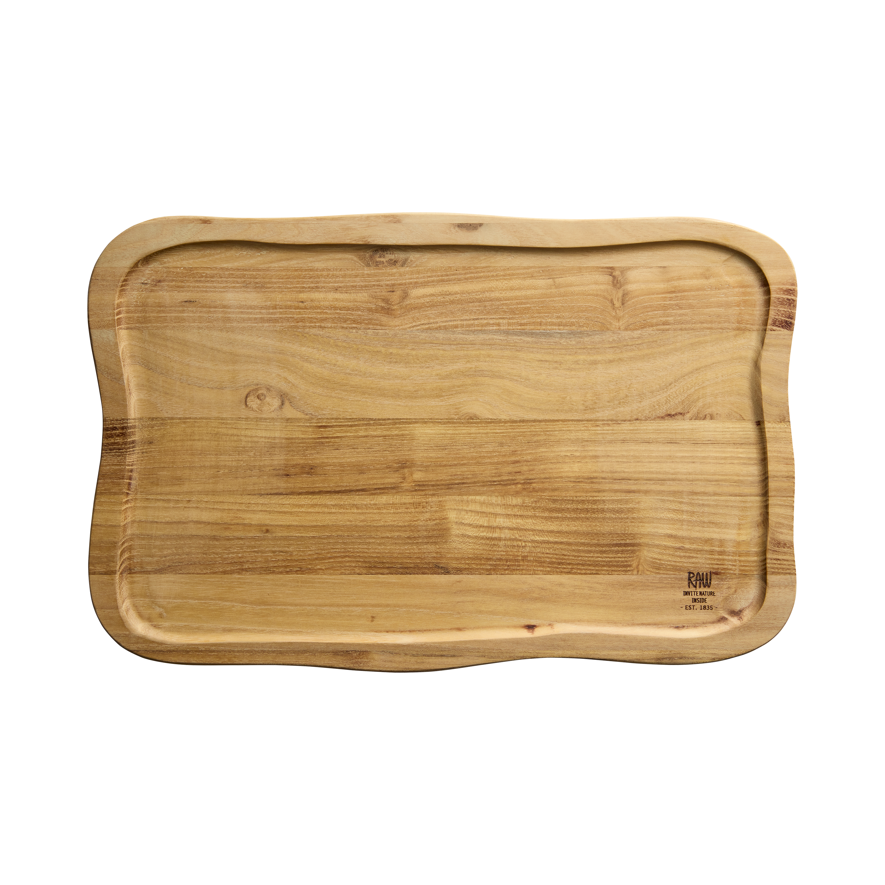 Aida - RAW Teak  - skærebræt m. saftrille 1 stk | 40x26x2 cm