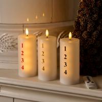 Sirius Sille Adventslys, Ø7xH15 cm Hvid/Sort