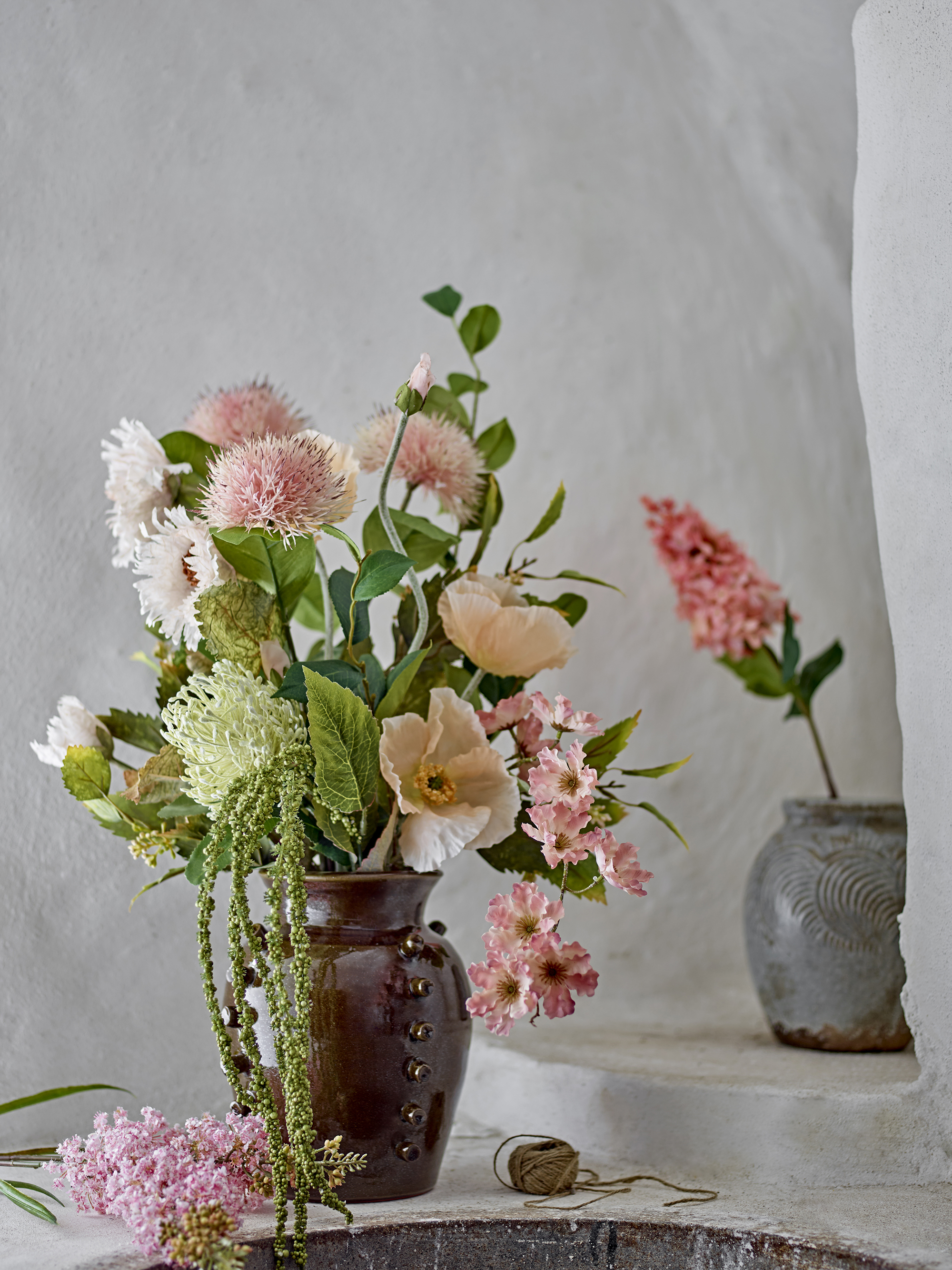 Wild Cherry Stilk, Rosa, Kunstige Blomster, D10xH90 cm