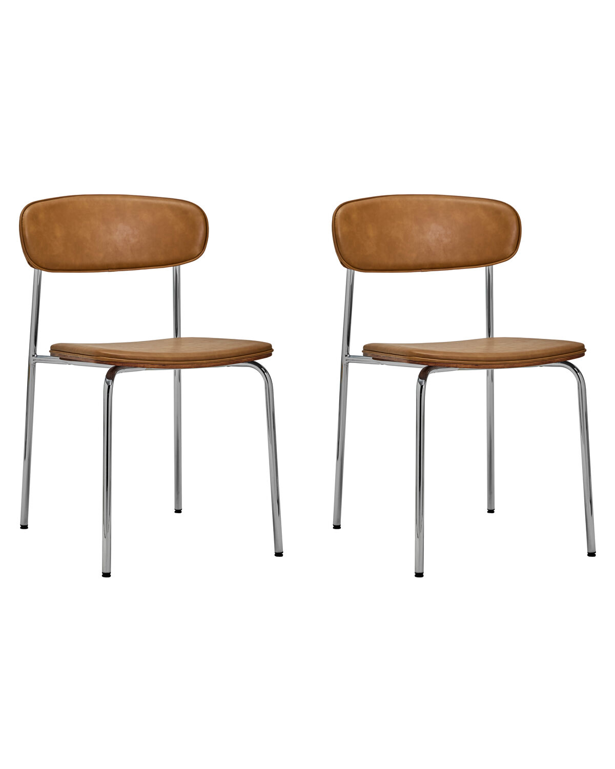 House Doctor - Stol, Pova, Cognac, Chrome, 2 stk