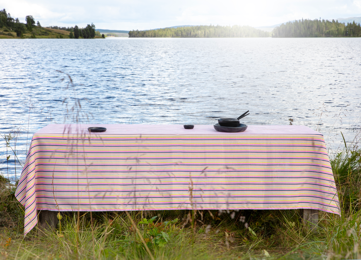 Langkilde & Søn - Dug, Stribede Sonja 180 x 340 cm