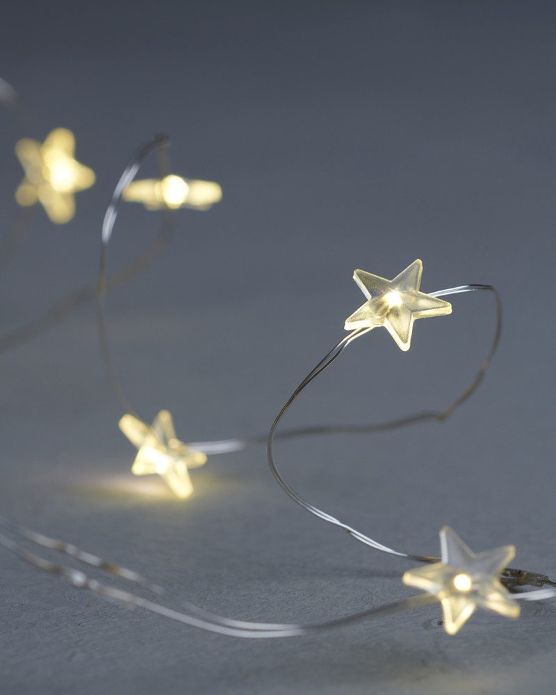 Sirius - Trille stjerne 40 lys, Klar/Sølv med timer