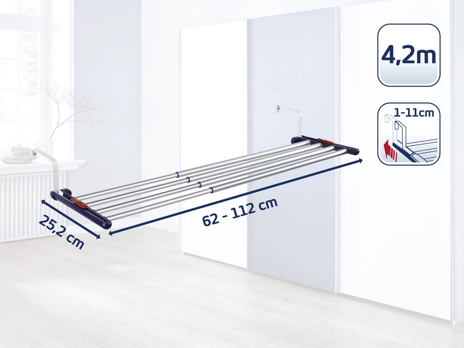 Leifheit - Hængende tørrestativ Quartett 42 extendable