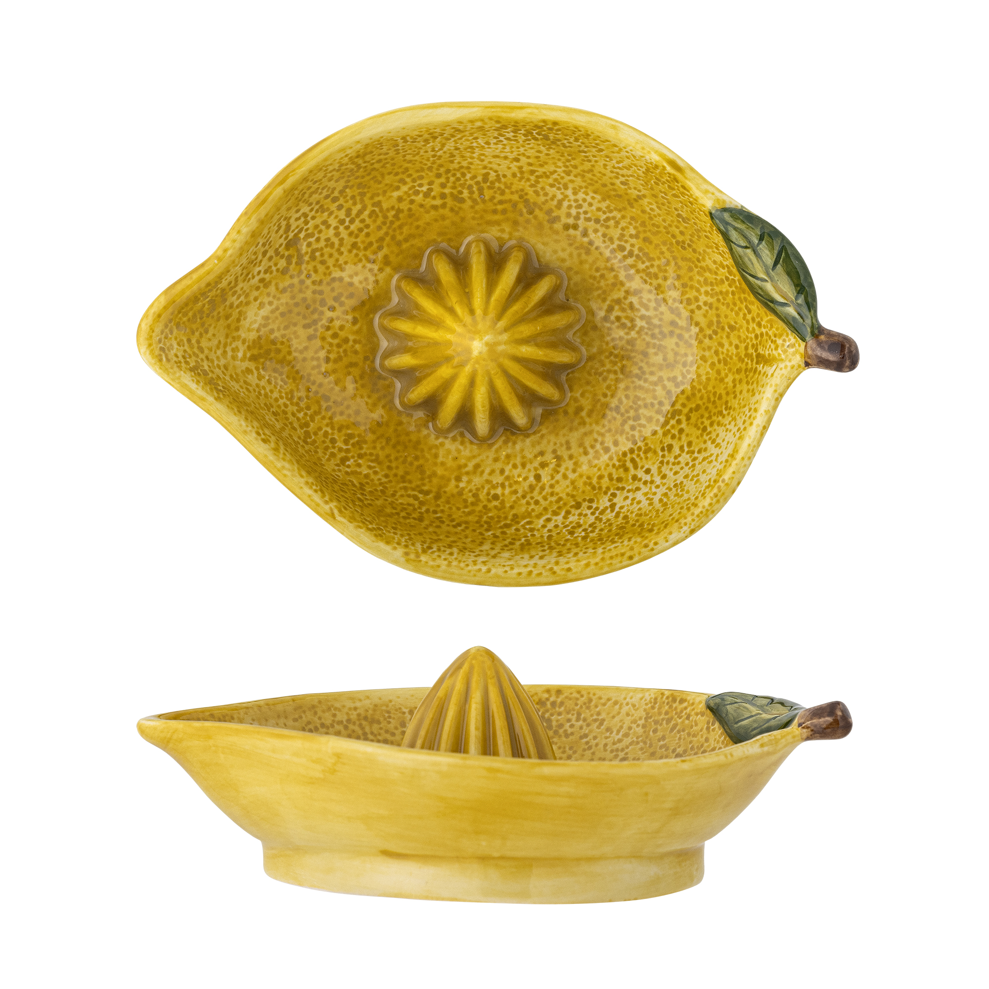 Bloomingville - Limone Citruspresser, Gul, Stentøj, L15,5xH5xW10,5 cm