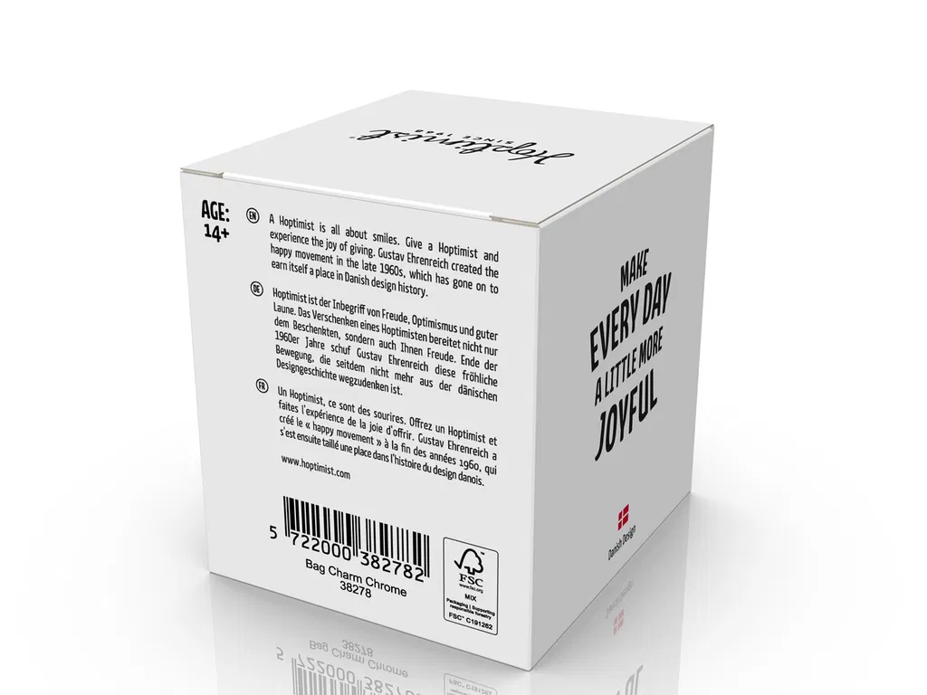 Hoptimist Bag charm, 4x3,4x5,9 cm, Chrome