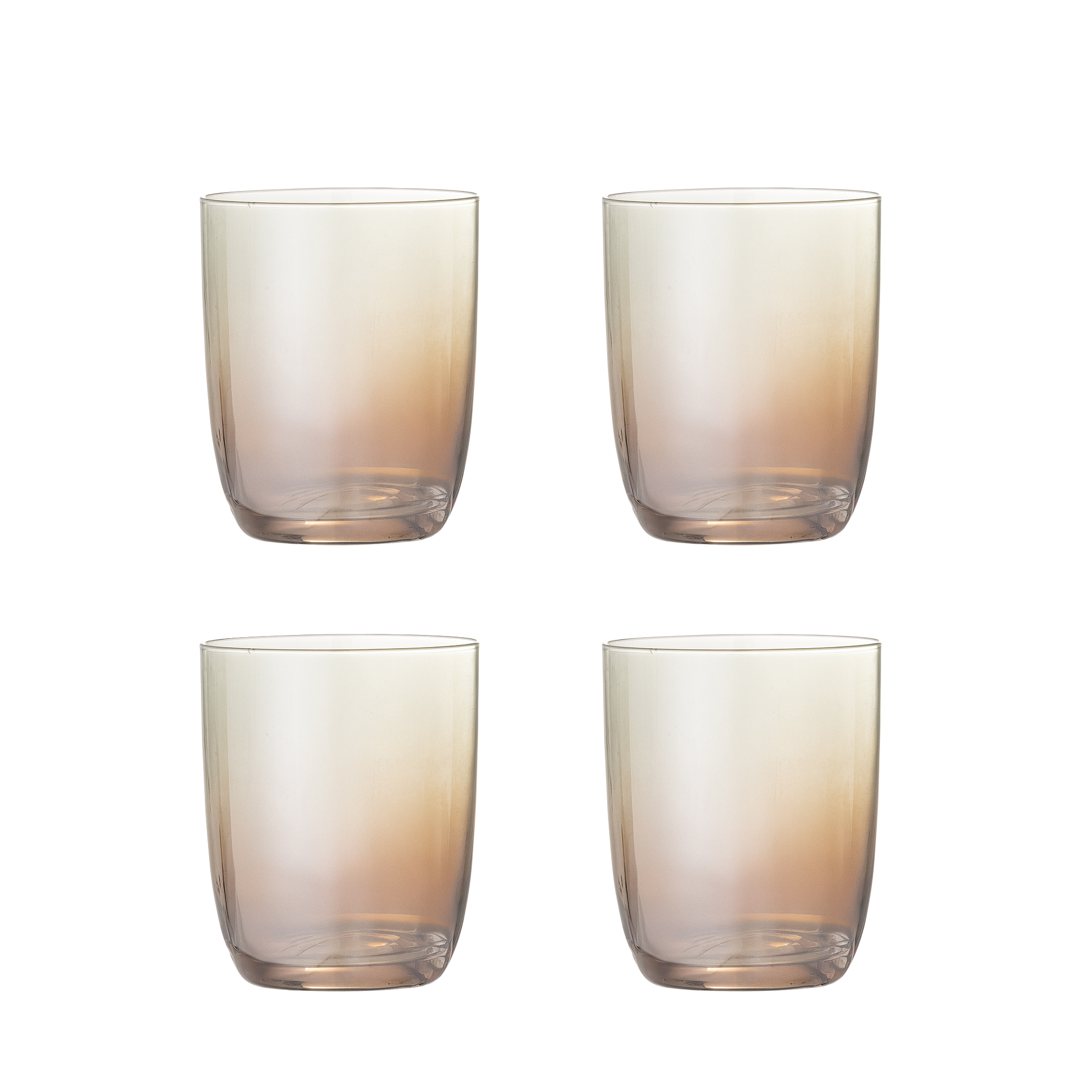 Bloomingville - Aston Drikkeglas, Bronze, Glas, D8xH10 cm, Set of 4 billede