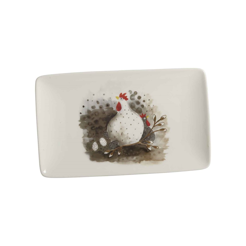 Nääsgränsgården - Tallerken høne L.21cm, B.13cm