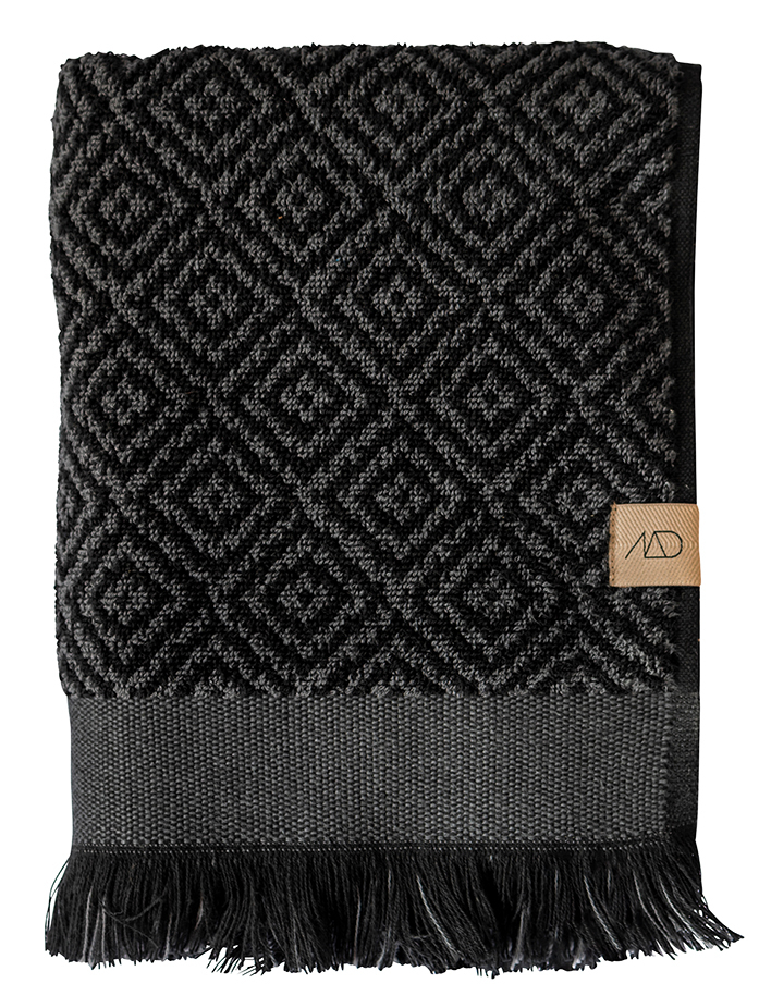 MOROCCO Gæstehåndklæde, 35 x 60 cm, black/grey
