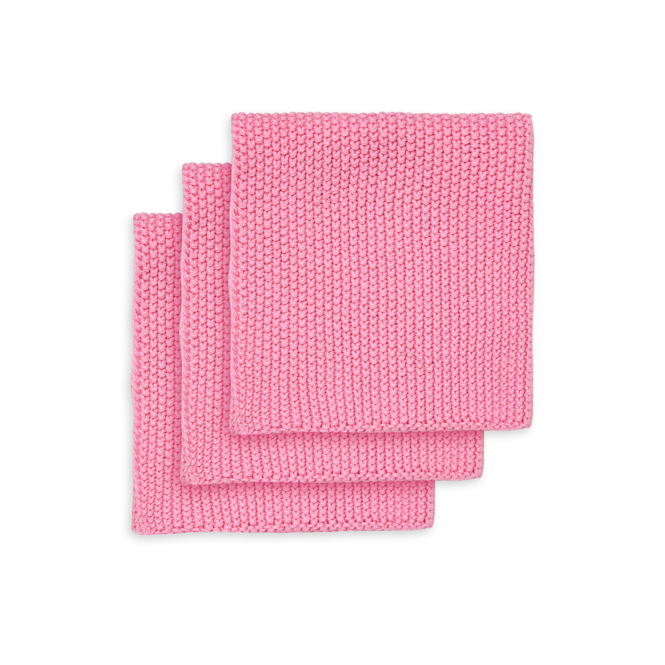 Engholm Textiles - Line Karklud 25x25 cm, Poppy Pink, 3 stk