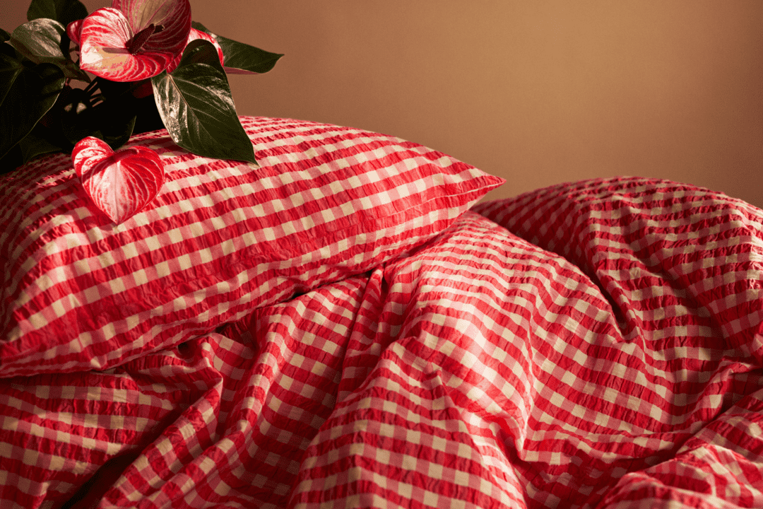 Bæk & Bølge Sengetøj 140x200 cm rød/gul