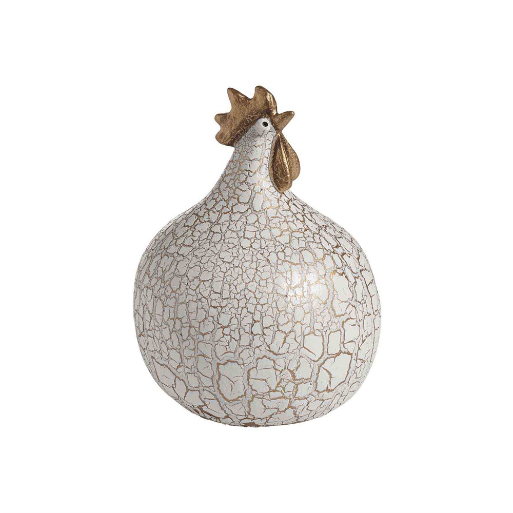 Høne Cracked hvid, H.12,5cm Høne Cracked hvid, H.12,5cm