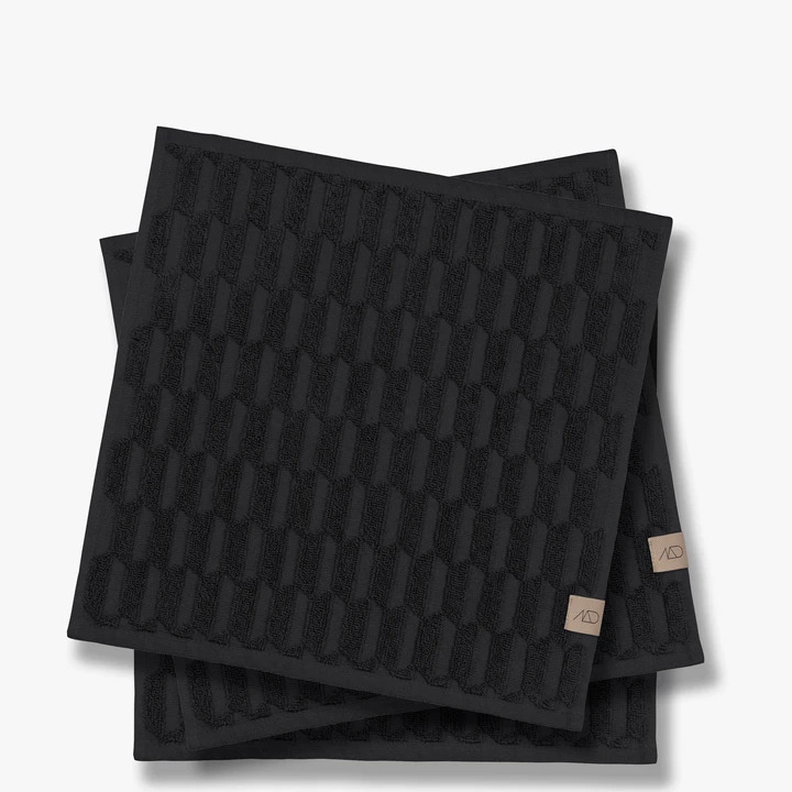 GEO Fingertip håndklæde, 30 x 30 cm, sort, 3 stk