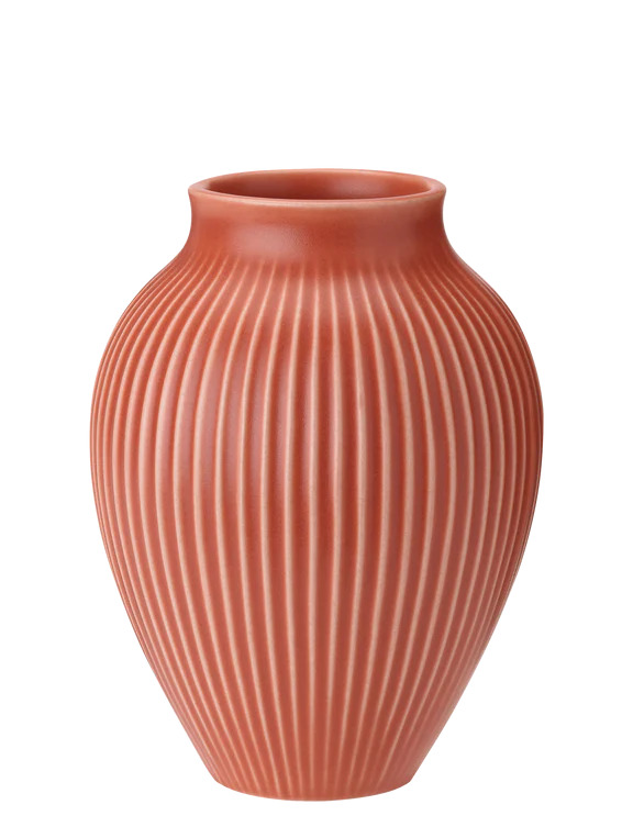 Knabstrup vase H 20 cm ripple coral Knabstrup vase H 20 cm ripple coral
