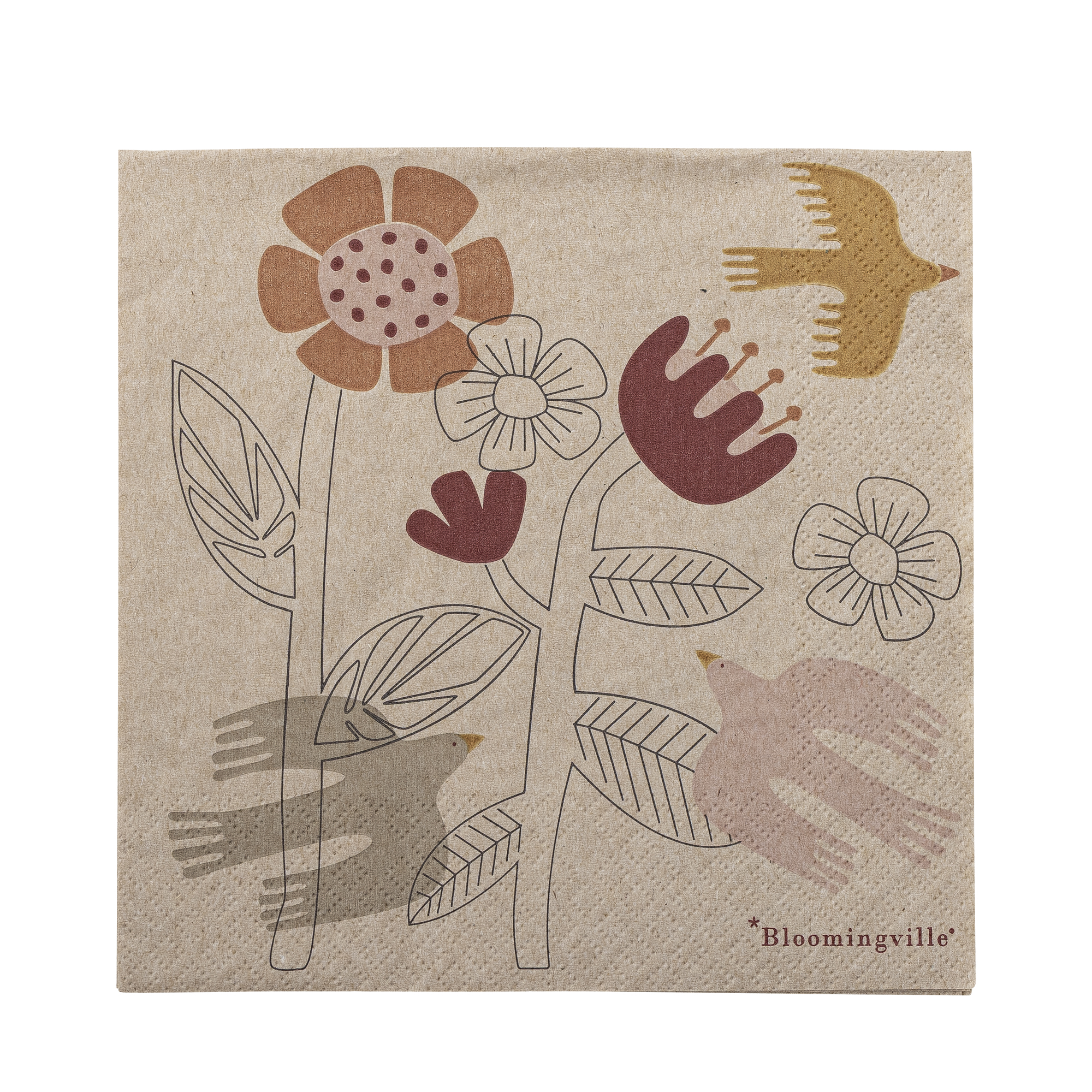 Bloomingville - Vivielle Serviet, Natur, FSC®Recycled, Paper, L33xW33 cm, Pack of 20