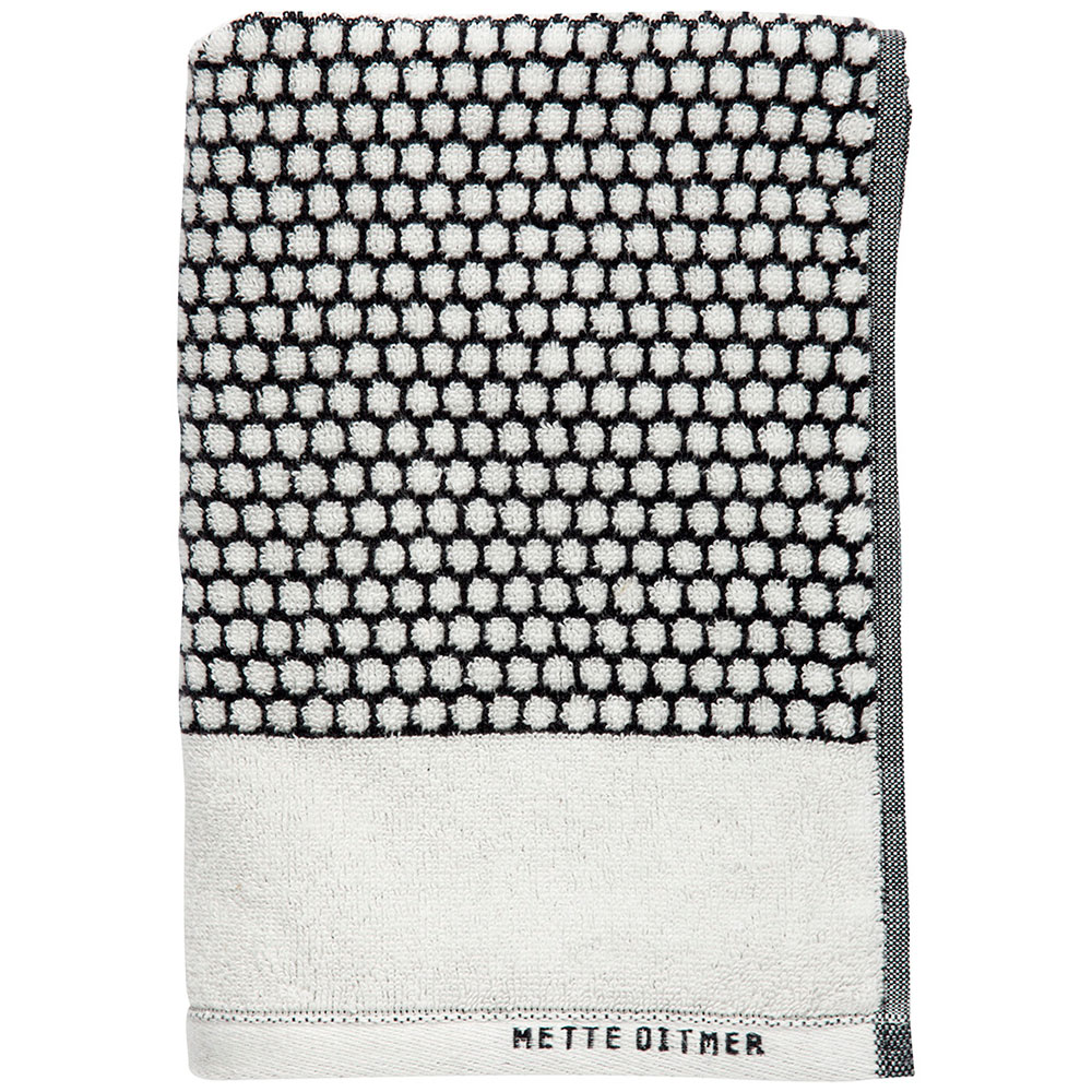 Grid, håndklæde, 50 x 100 cm, sort/off hvid