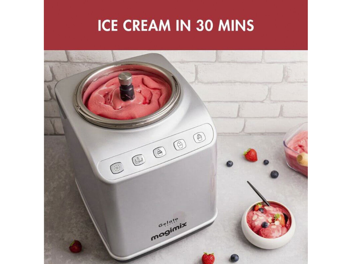 Ismaskine Gelato Expert 2 liter 140 watt Stål