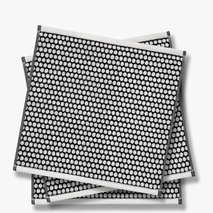 GRID Minihåndklæde, black/off-white, 3-pack B 31 x L 31 cm