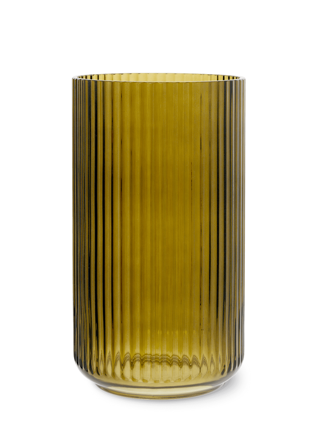 Lyngby Porcelæn - Lyngby Vase H31 cm olivengrøn mundblæst glas