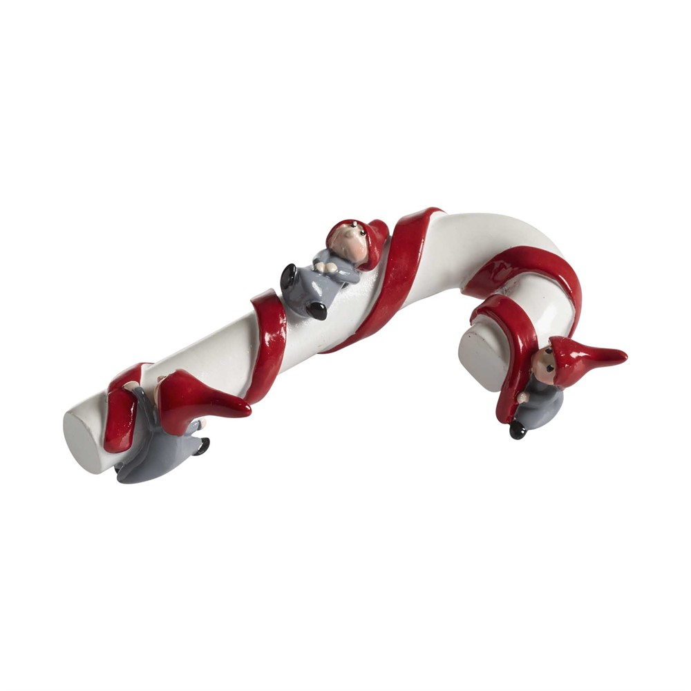 Nisse sitting on candystick L.10cm