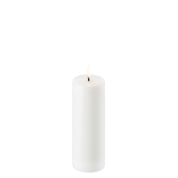 LED bloklys, Nordic white, Smooth, 5,8 x 15,2 cm