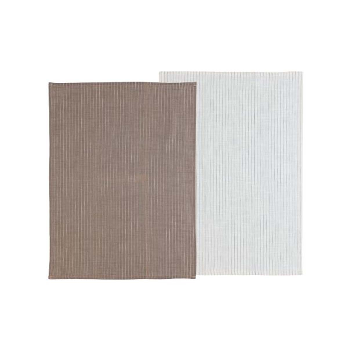 Södahl - Line Viskestykke 50 x 70 cm 2 stk. Taupe/White billede