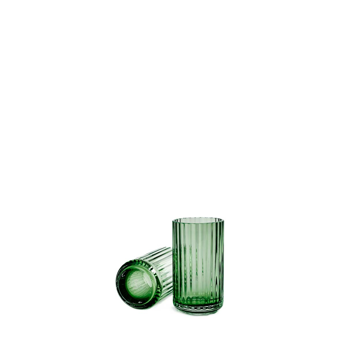 Lyngbyvase H12,5 copenhagen green mundblæst glas