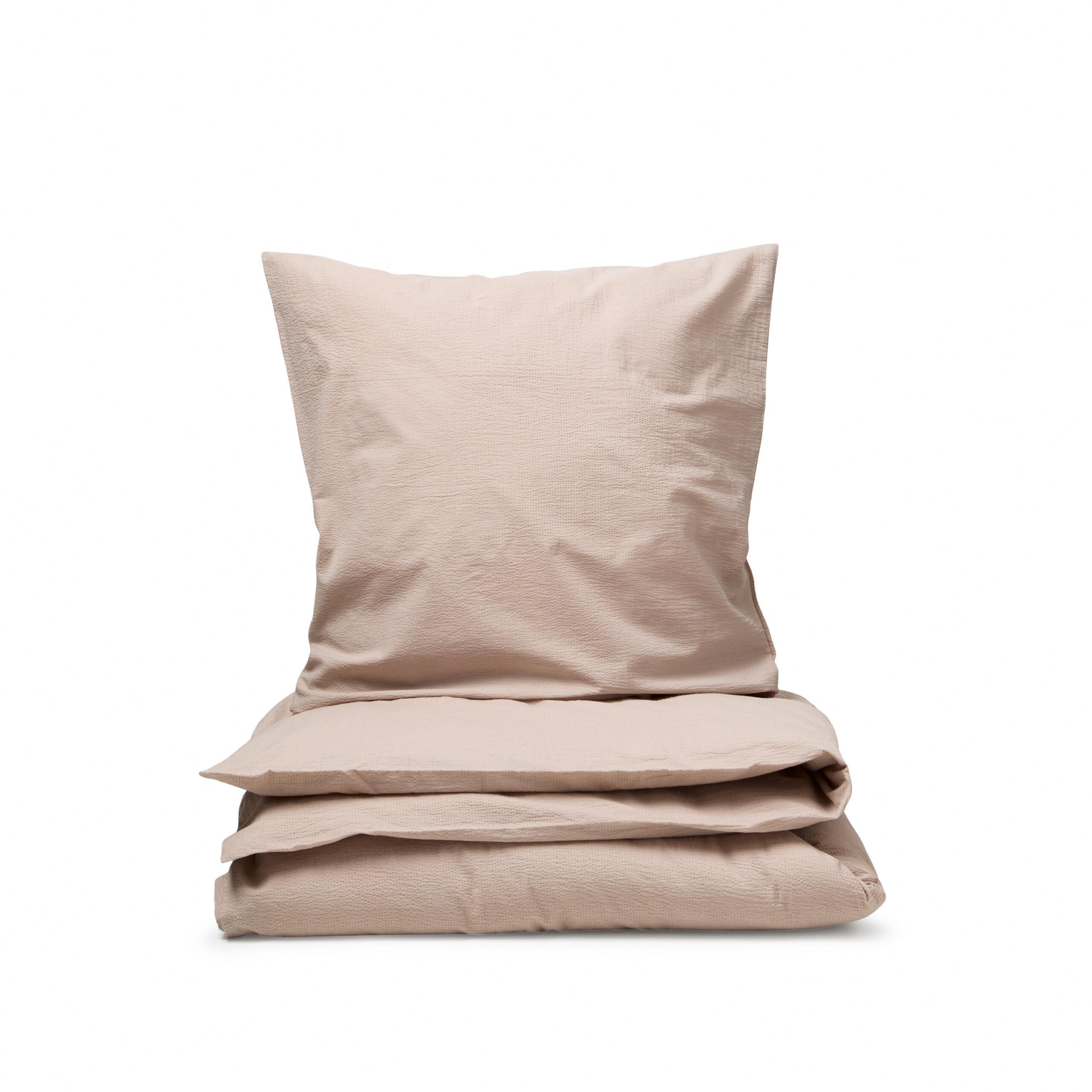 Engholm Textiles - Sengesæt Seersuker Emma 140x200Cm Old Rose