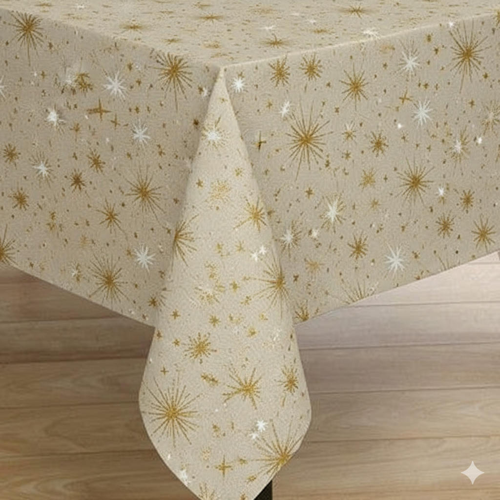 Akryldug med antislip - TOKYO - Abstrakte Stjerner - Beige