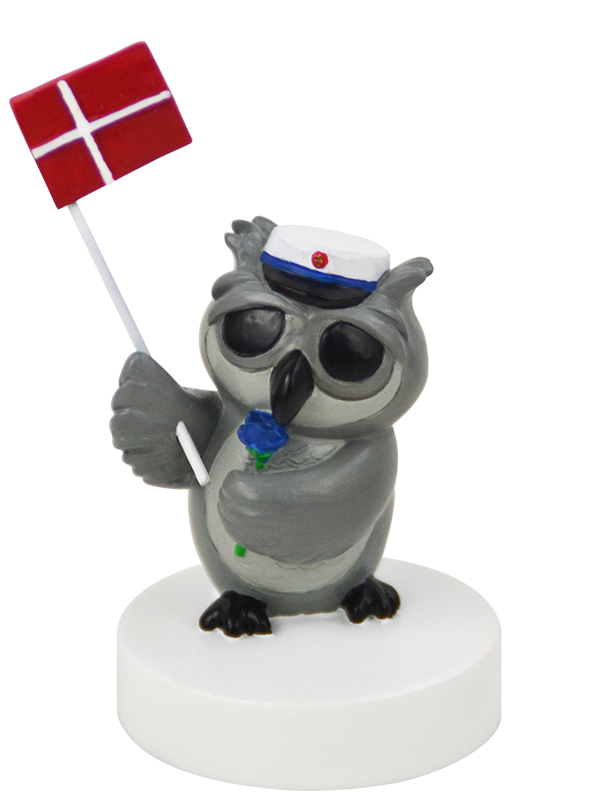 Kids by Friis - Bordflag, ugle med blå rose