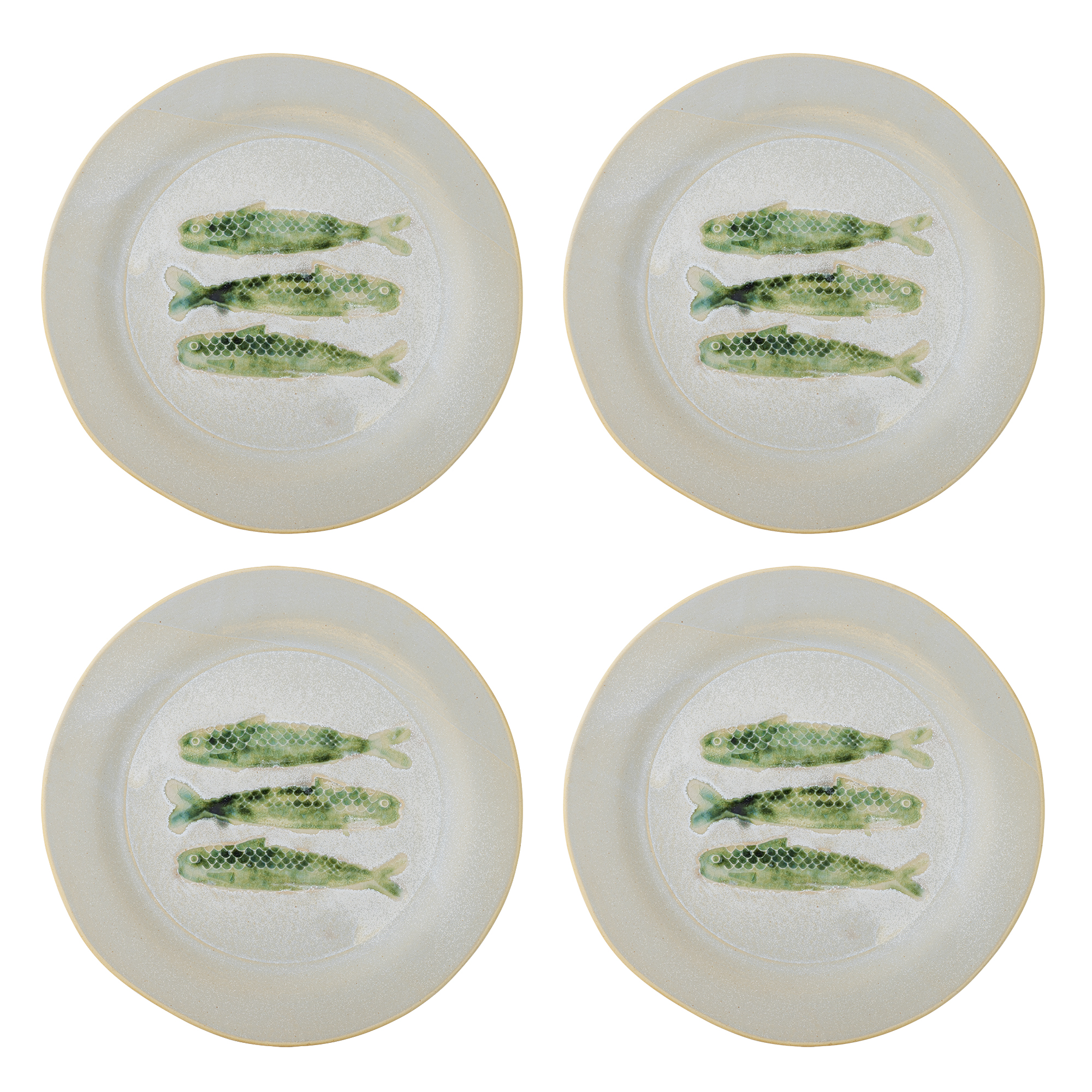 Bloomingville - Hadden Tallerken, Grøn, Stentøj, D27xH2 cm, Set of 4 billede