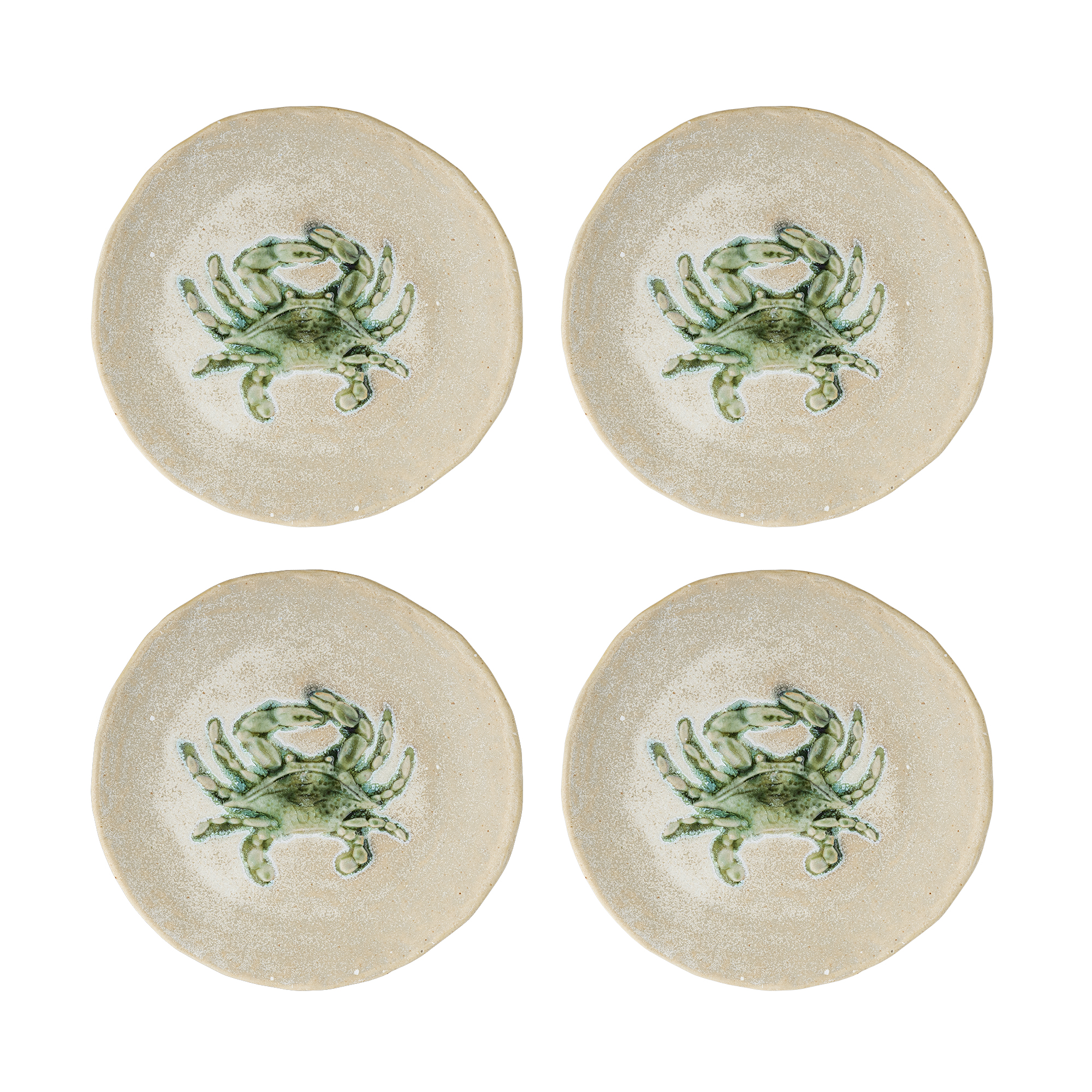 Bloomingville - Hadden Tallerken, Grøn, Stentøj, D13xH1,5 cm, Set of 4