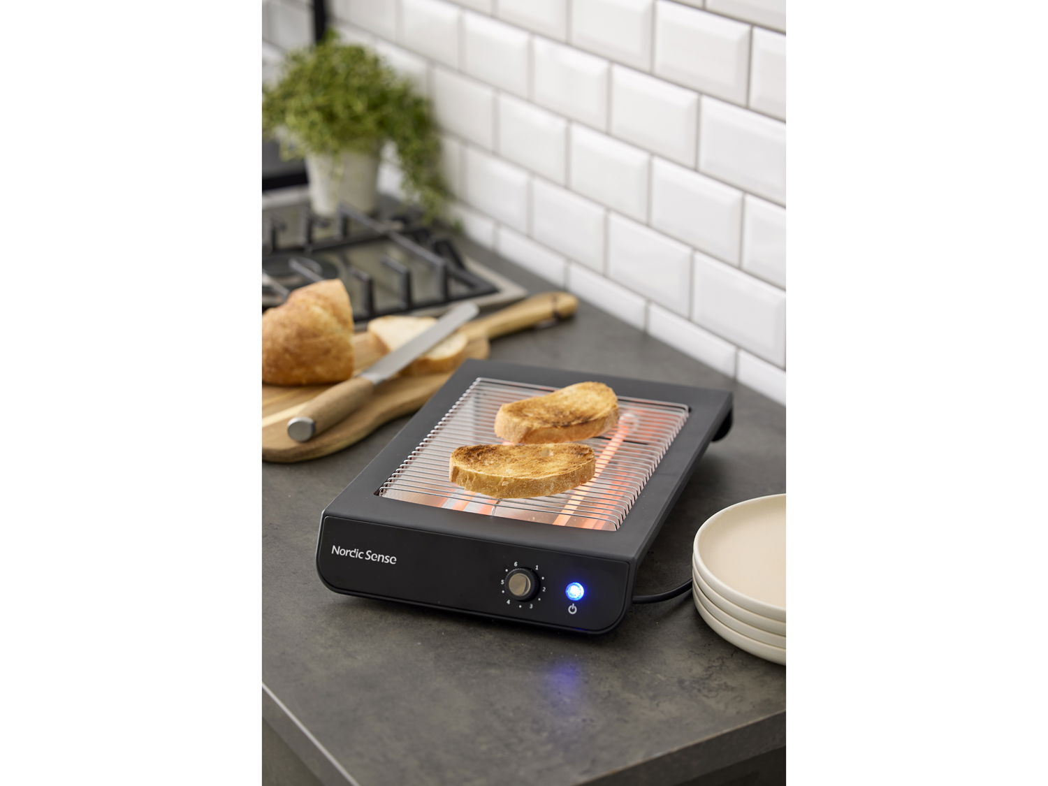 Brødrister 600 watt Sort