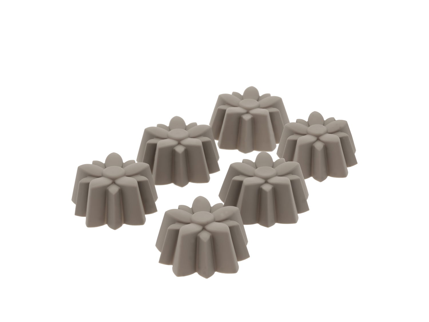 Blomsterberg - Muffinform Blomst 6 stk. Latte Silikone