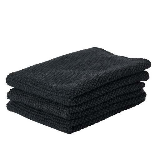 ZONE Denmark - Zone Karklud 27 x 27 cm sæt af 3 Sort billede