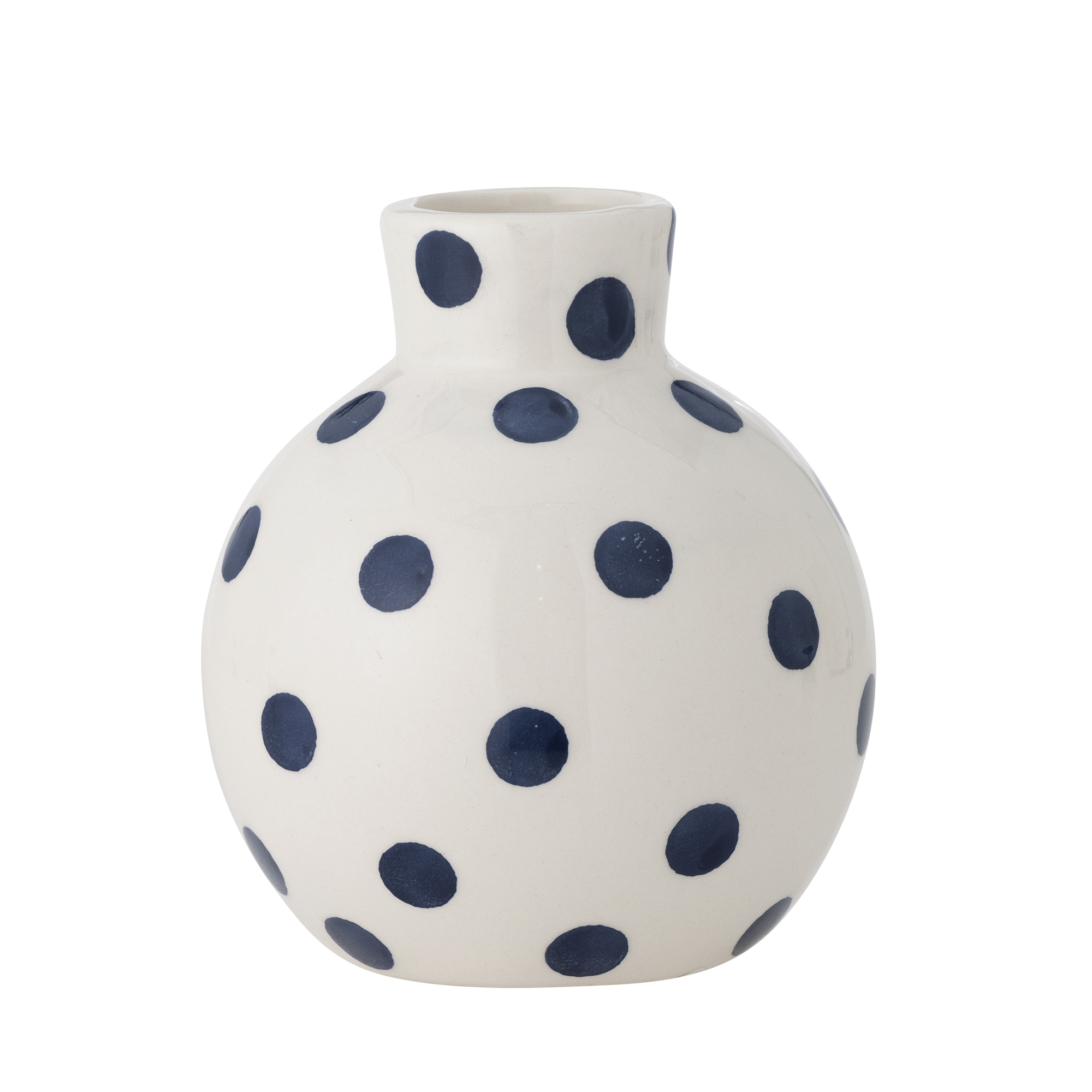 Bloomingville - Fian Vase, Blå, Keramik, D11xH11 cm billede