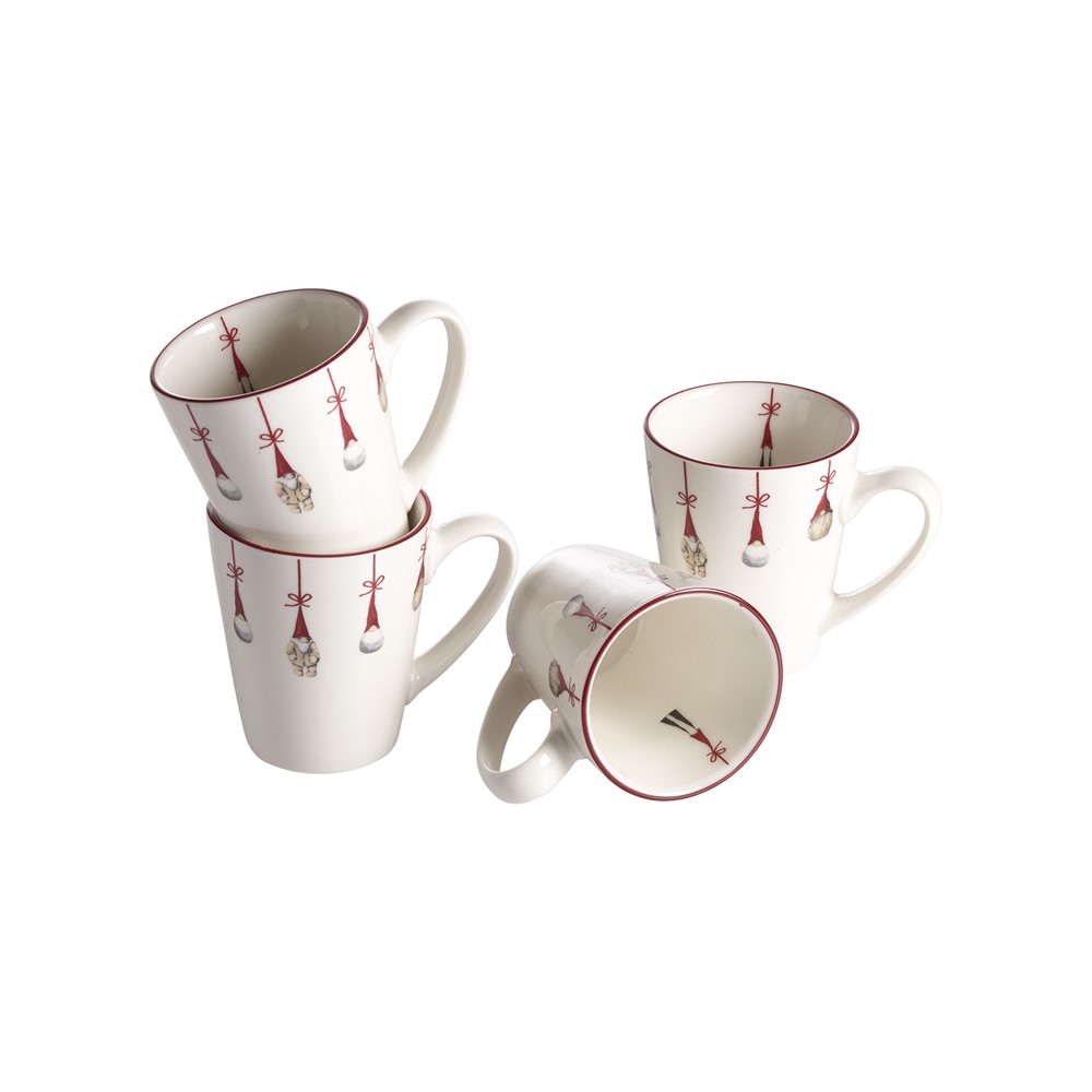 Nääsgränsgården - Mug Santas, 4-p H.7,5cm, 12cl